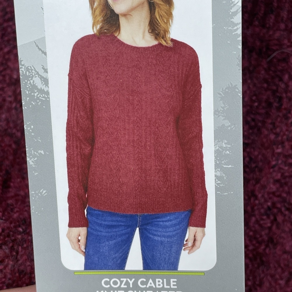 Legendary Outfitters Women's M Cozy Cable Sweater Red e0096